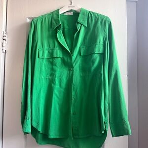 Babaton Bright Green Button-Down